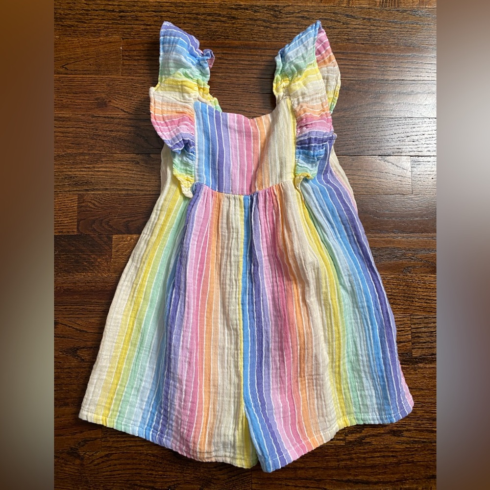 Baby GAP- rainbow 🌈 5 years toddler girl romper sherbet ruffle top shorts onesie